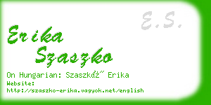 erika szaszko business card